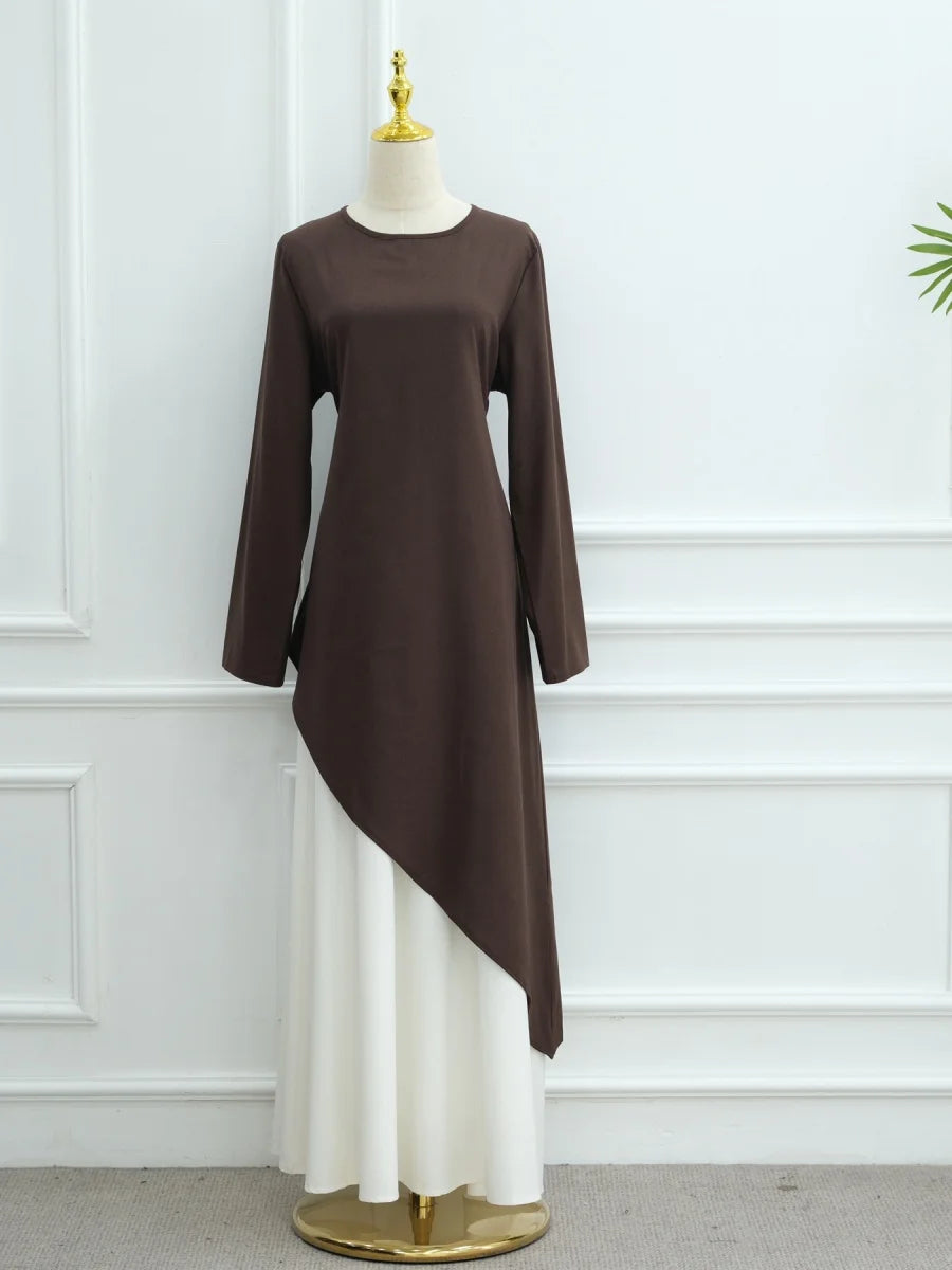 Muslimische Abayas aus dem Nahen Osten, Arabisch, Dubai, für Frauen, Oberteil mit Rock, zweiteiliger Anzug, dezenter Ramadan-Kaftan, Robe Femme, islamische Kleidung