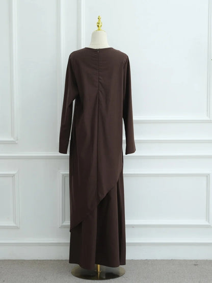 Muslimische Abayas aus dem Nahen Osten, Arabisch, Dubai, für Frauen, Oberteil mit Rock, zweiteiliger Anzug, dezenter Ramadan-Kaftan, Robe Femme, islamische Kleidung