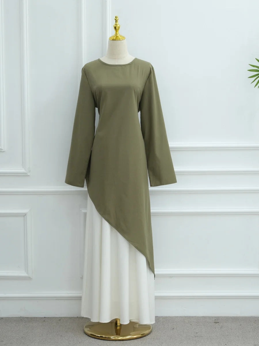 Muslimische Abayas aus dem Nahen Osten, Arabisch, Dubai, für Frauen, Oberteil mit Rock, zweiteiliger Anzug, dezenter Ramadan-Kaftan, Robe Femme, islamische Kleidung