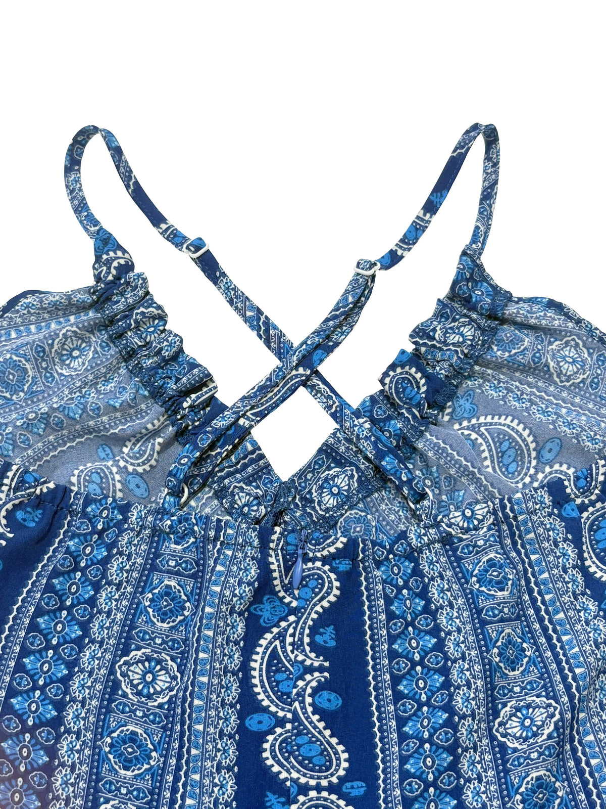 Damen Sommerkleid mit ethnischem Muster, rückenfrei, geteilter Oberschenkel, Damen-Sommerkleidung, Boho-Mode, Rüschenbesatz, langes Kleid für den Strand