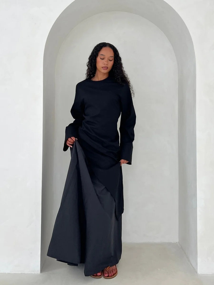 Muslimische Abayas aus dem Nahen Osten, Arabisch, Dubai, für Frauen, Oberteil mit Rock, zweiteiliger Anzug, dezenter Ramadan-Kaftan, Robe Femme, islamische Kleidung