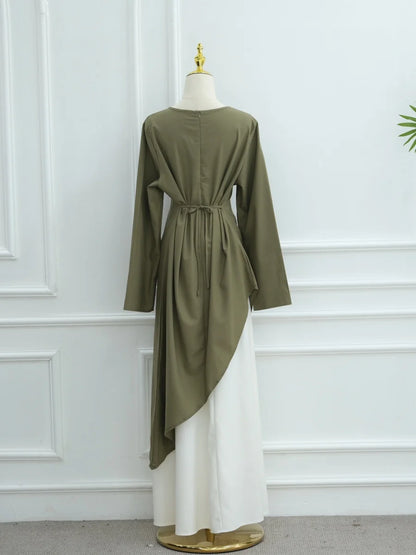 Muslimische Abayas aus dem Nahen Osten, Arabisch, Dubai, für Frauen, Oberteil mit Rock, zweiteiliger Anzug, dezenter Ramadan-Kaftan, Robe Femme, islamische Kleidung