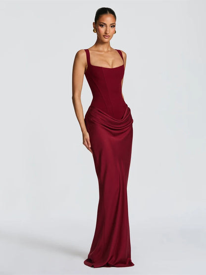 Einfarbiges Plissiertes Trägerloses Kleid Schickes Schulterfreies Rückenfreies Hochgeschnittenes Kleid mit Schlitz 2026 Neues Abendkleid
