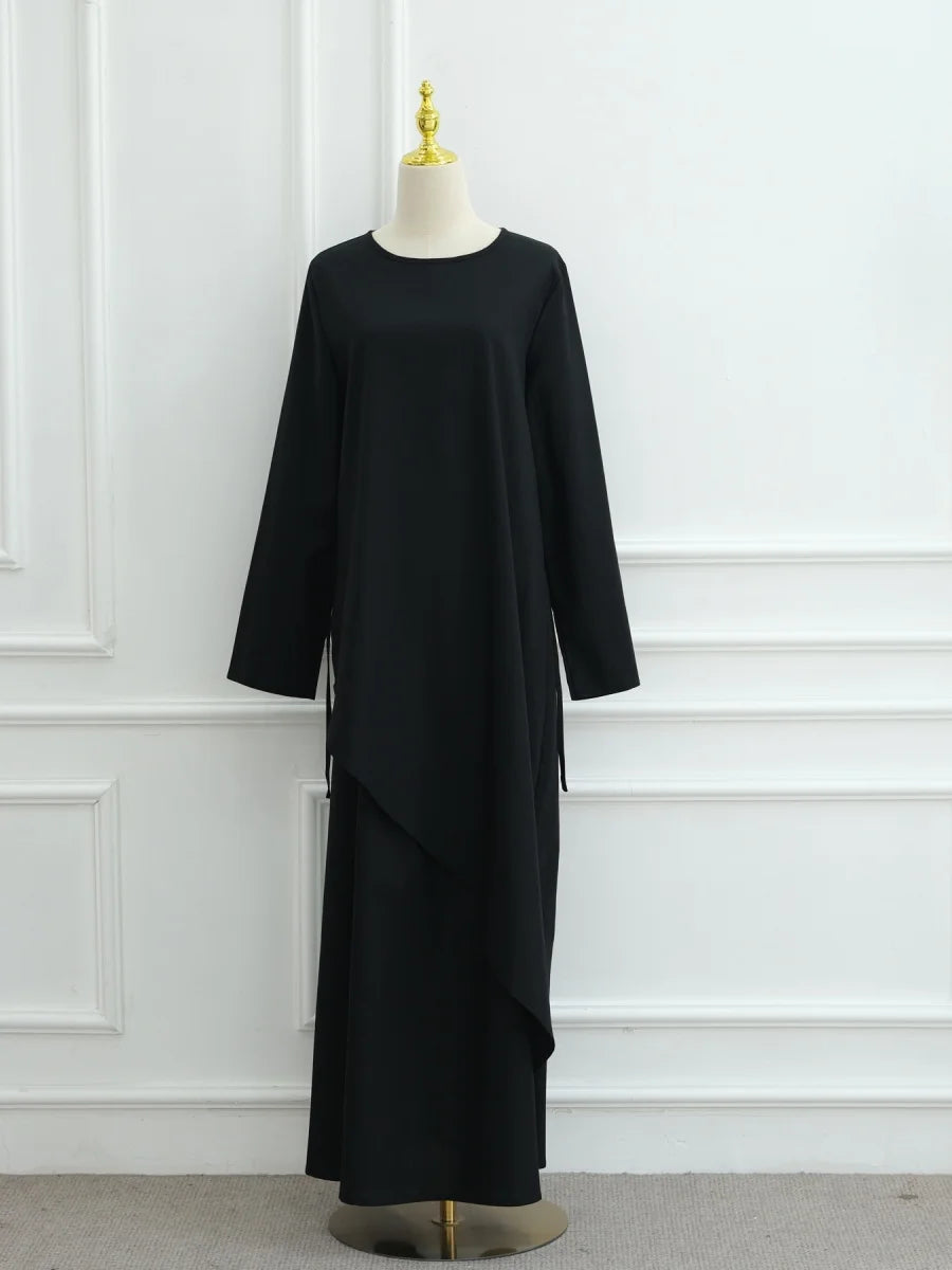 Muslimische Abayas aus dem Nahen Osten, Arabisch, Dubai, für Frauen, Oberteil mit Rock, zweiteiliger Anzug, dezenter Ramadan-Kaftan, Robe Femme, islamische Kleidung