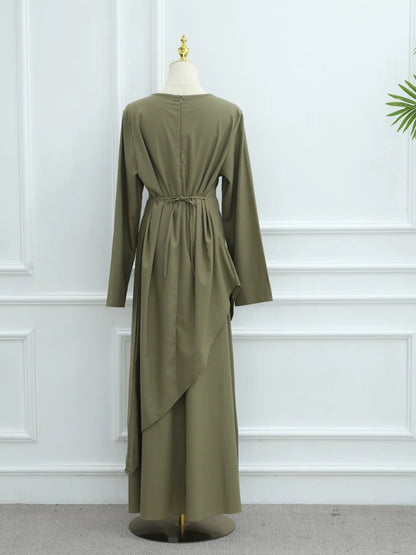 Muslimische Abayas aus dem Nahen Osten, Arabisch, Dubai, für Frauen, Oberteil mit Rock, zweiteiliger Anzug, dezenter Ramadan-Kaftan, Robe Femme, islamische Kleidung