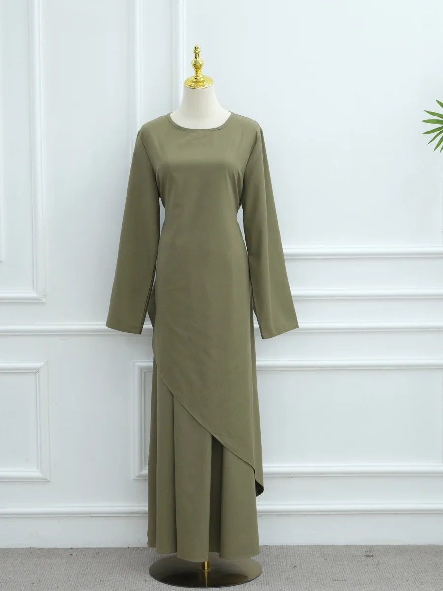 Muslimische Abayas aus dem Nahen Osten, Arabisch, Dubai, für Frauen, Oberteil mit Rock, zweiteiliger Anzug, dezenter Ramadan-Kaftan, Robe Femme, islamische Kleidung