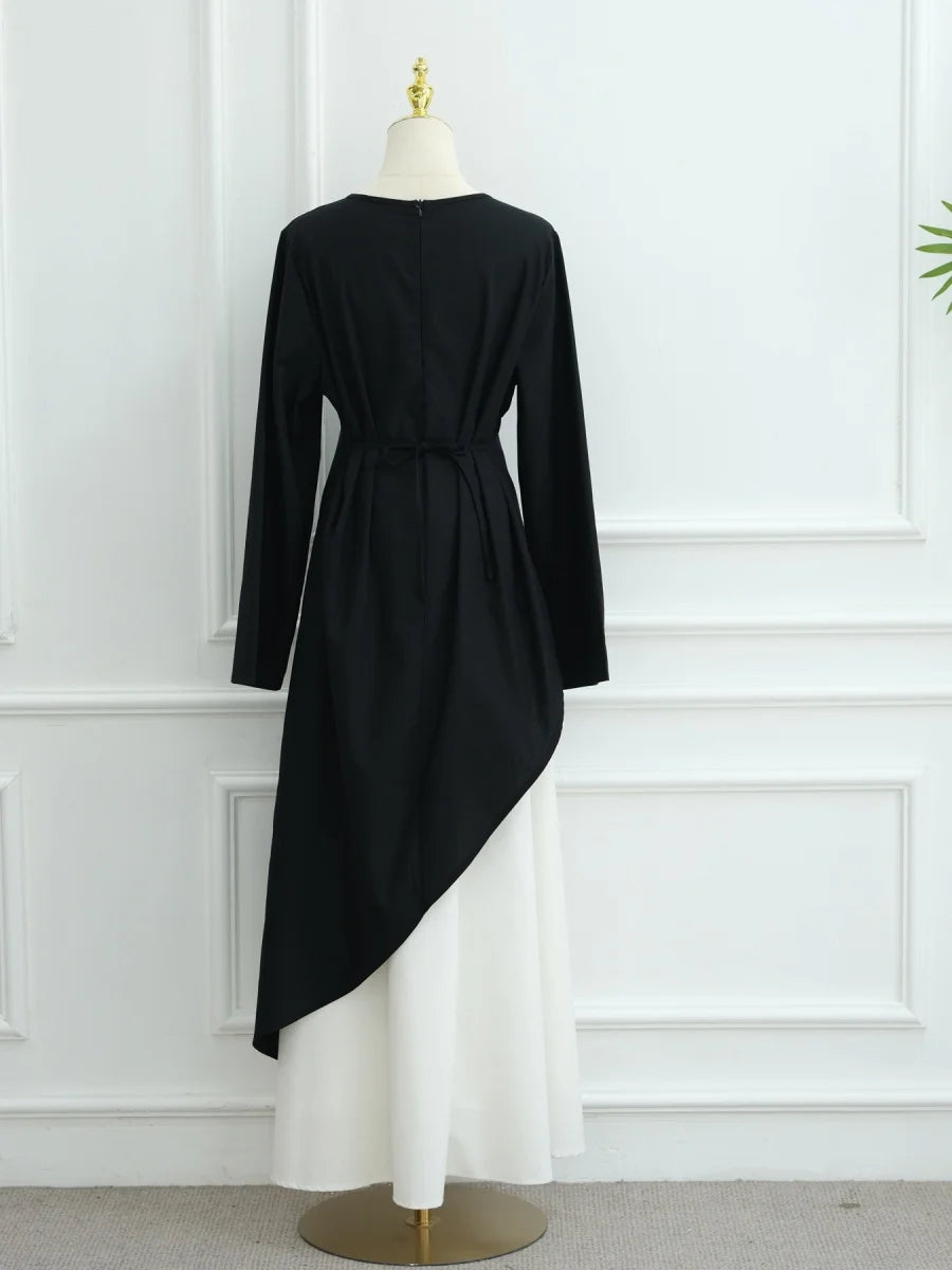 Muslimische Abayas aus dem Nahen Osten, Arabisch, Dubai, für Frauen, Oberteil mit Rock, zweiteiliger Anzug, dezenter Ramadan-Kaftan, Robe Femme, islamische Kleidung