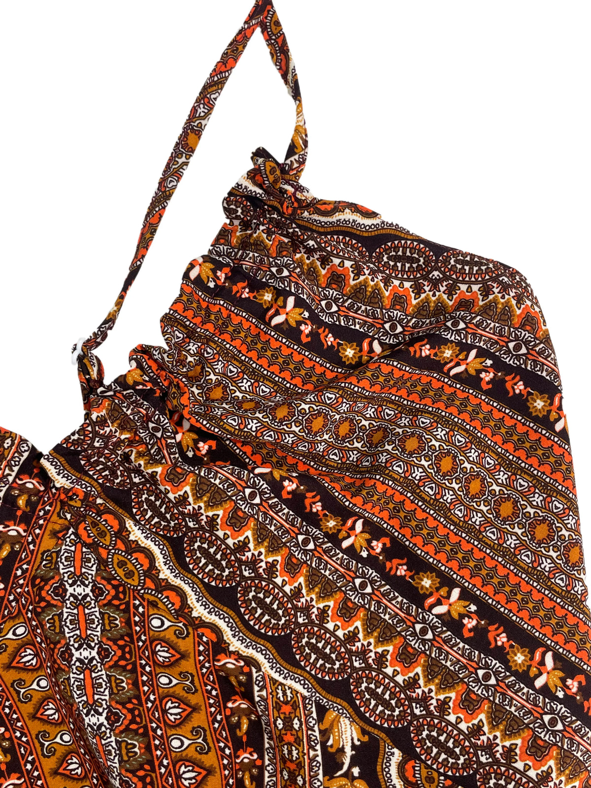 Damen Sommerkleid mit ethnischem Muster, rückenfrei, geteilter Oberschenkel, Damen-Sommerkleidung, Boho-Mode, Rüschenbesatz, langes Kleid für den Strand
