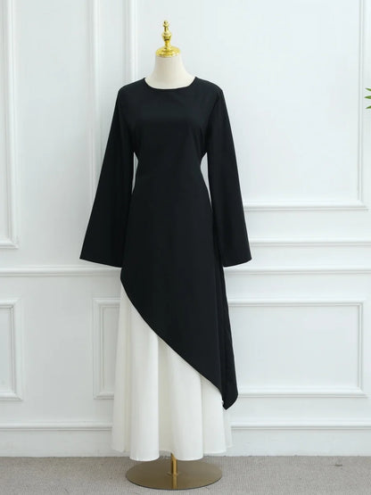 Muslimische Abayas aus dem Nahen Osten, Arabisch, Dubai, für Frauen, Oberteil mit Rock, zweiteiliger Anzug, dezenter Ramadan-Kaftan, Robe Femme, islamische Kleidung