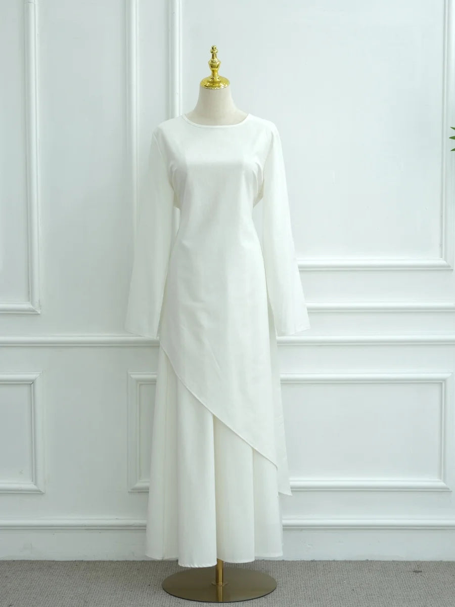 Muslimische Abayas aus dem Nahen Osten, Arabisch, Dubai, für Frauen, Oberteil mit Rock, zweiteiliger Anzug, dezenter Ramadan-Kaftan, Robe Femme, islamische Kleidung