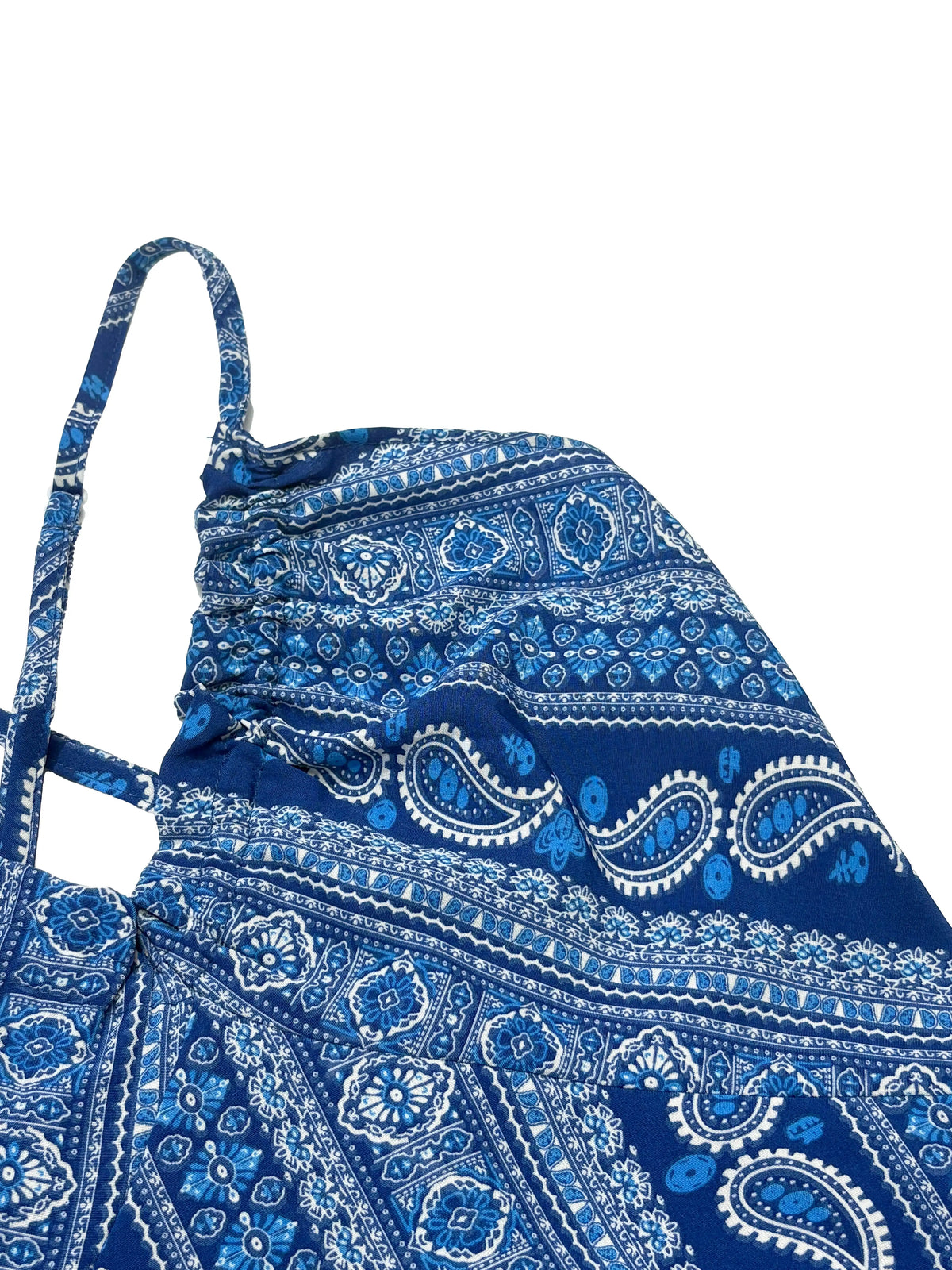 Damen Sommerkleid mit ethnischem Muster, rückenfrei, geteilter Oberschenkel, Damen-Sommerkleidung, Boho-Mode, Rüschenbesatz, langes Kleid für den Strand